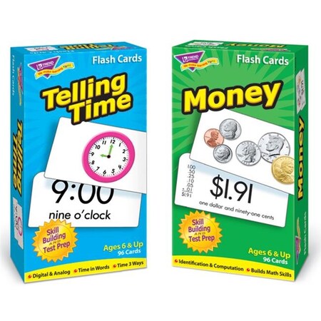 Trend Enterprises Trend Enterprises T-53905 Time & Money Flash Cards Assorter Skill Drill T-53905